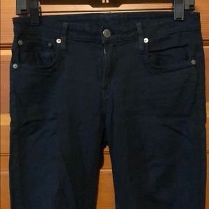 Helmut Lang mid-rise skinny ankle crop distressed denim jean construction pants